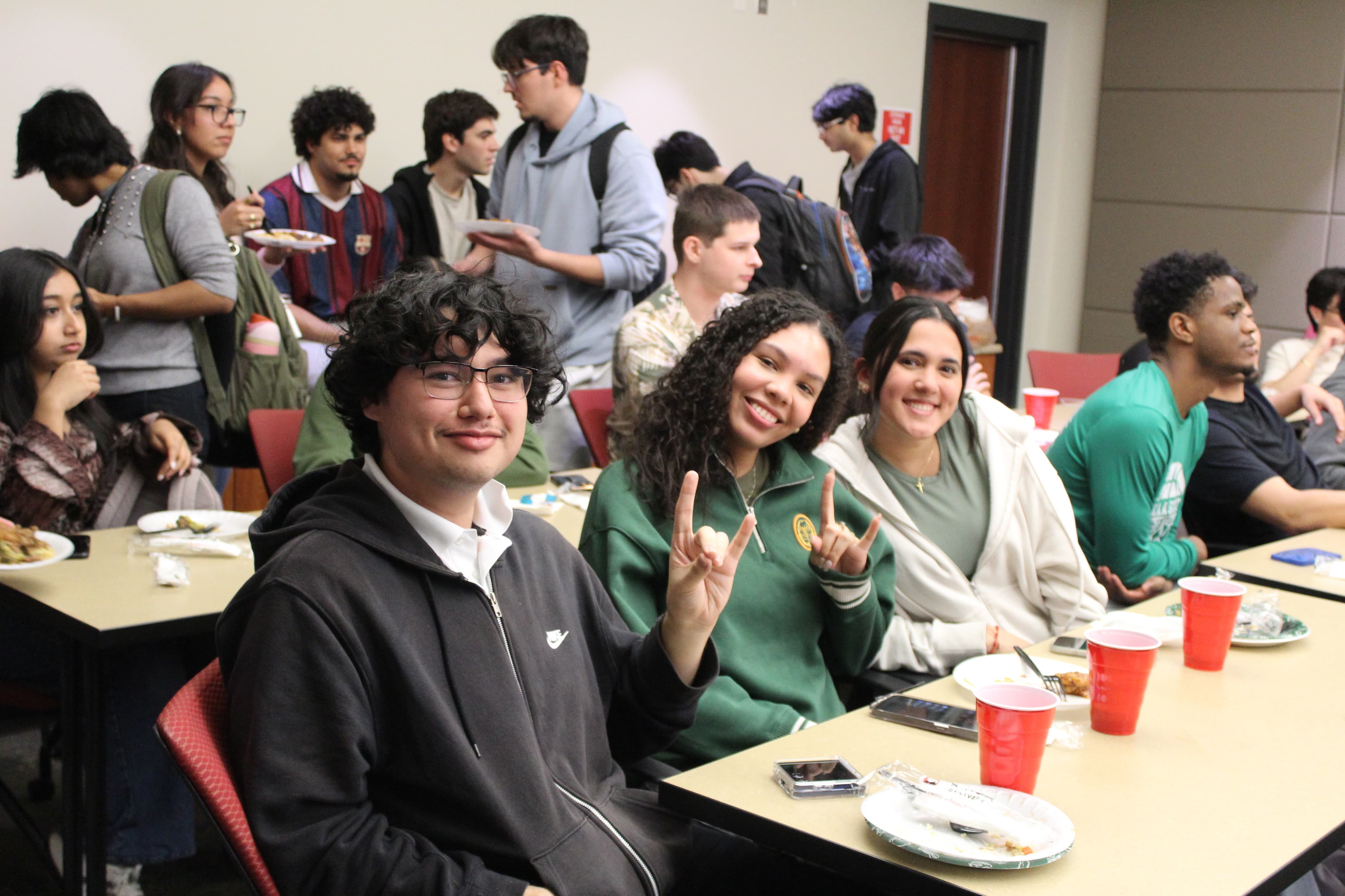SHPE USF members collaborating and networking