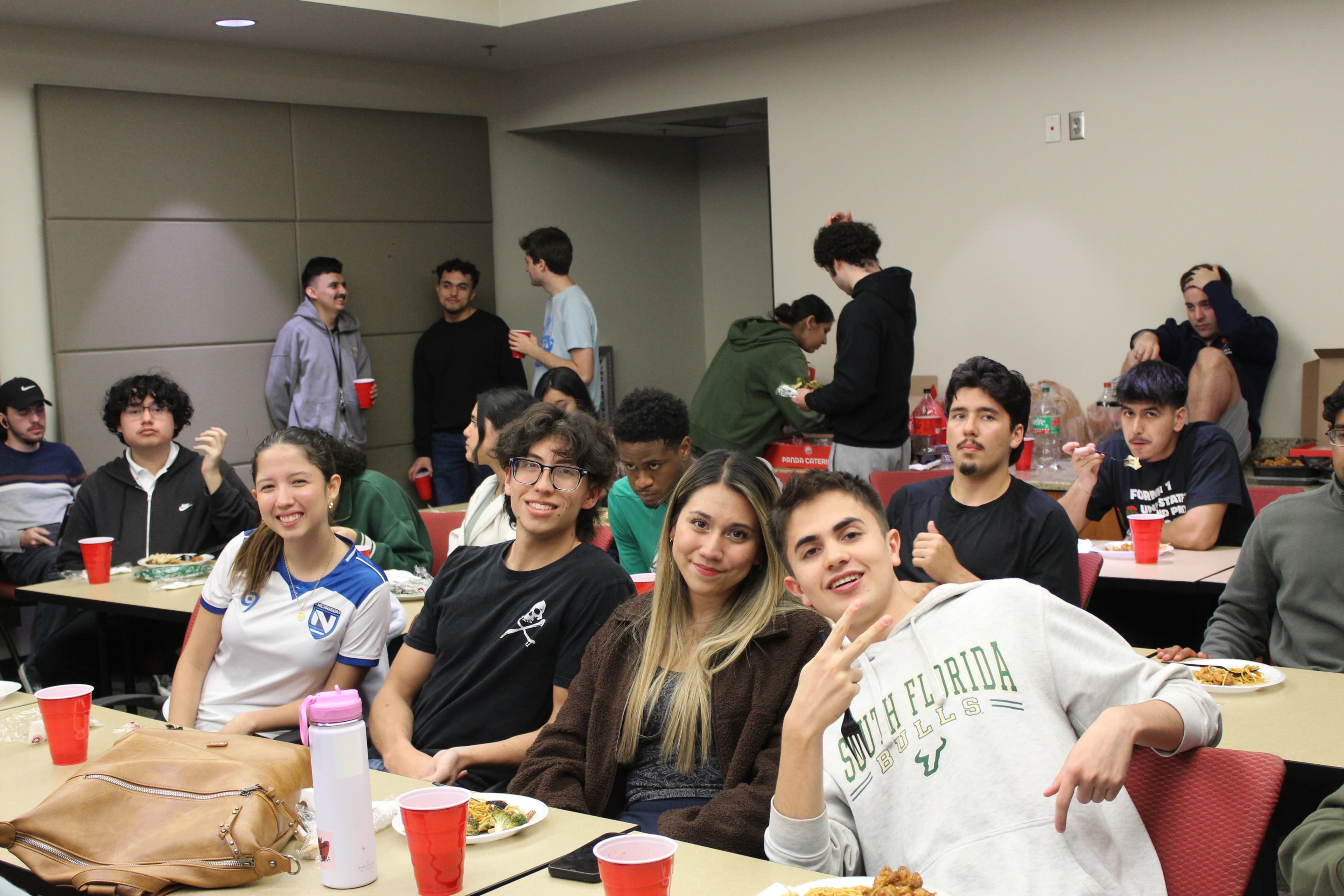 SHPE USF members celebrating chapter achievements